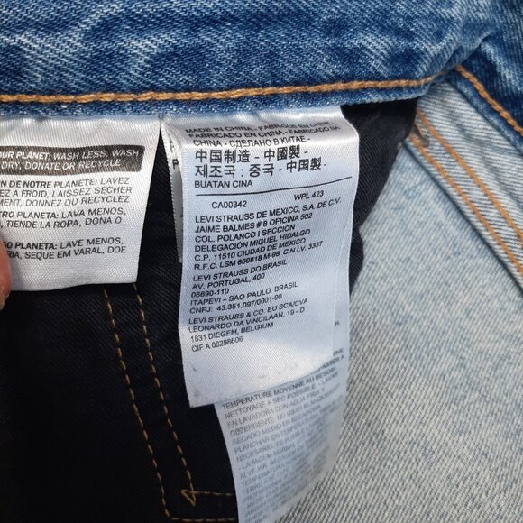 Levi's Fresh Leaves Justin Timberlake Man's Blue Slim Taper Fly Buttons Jeans 31 - Picture 9 of 13